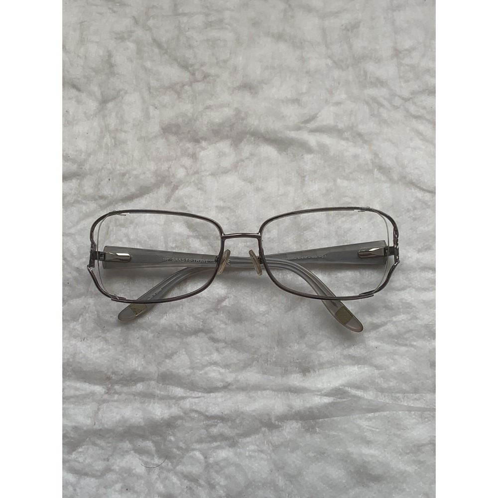 Saks Fifth Avenue Glasses 57S 0CVL y7 57-17-130 Silver Gray Frames Only